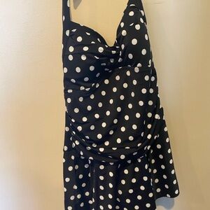Polka Dot Halter One Piece Swimsuit